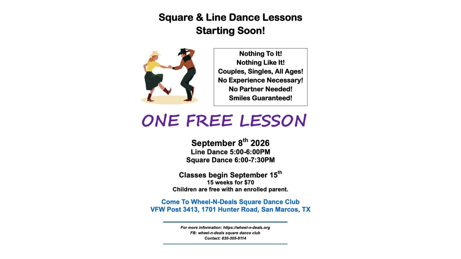 Wheel-N-Deals offer Square and Line Dance Lessons