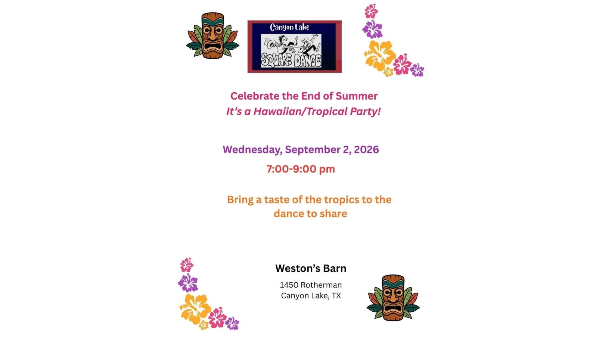 Tropical Vacation at Canyon Lake Square Dancers