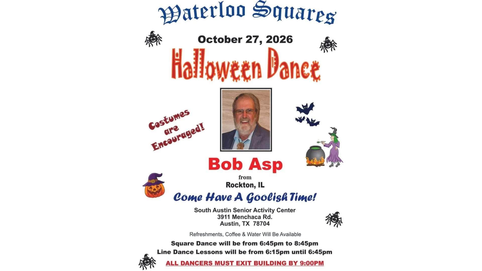 Celebrate Halloween with Waterloo Squares and Bob Asp