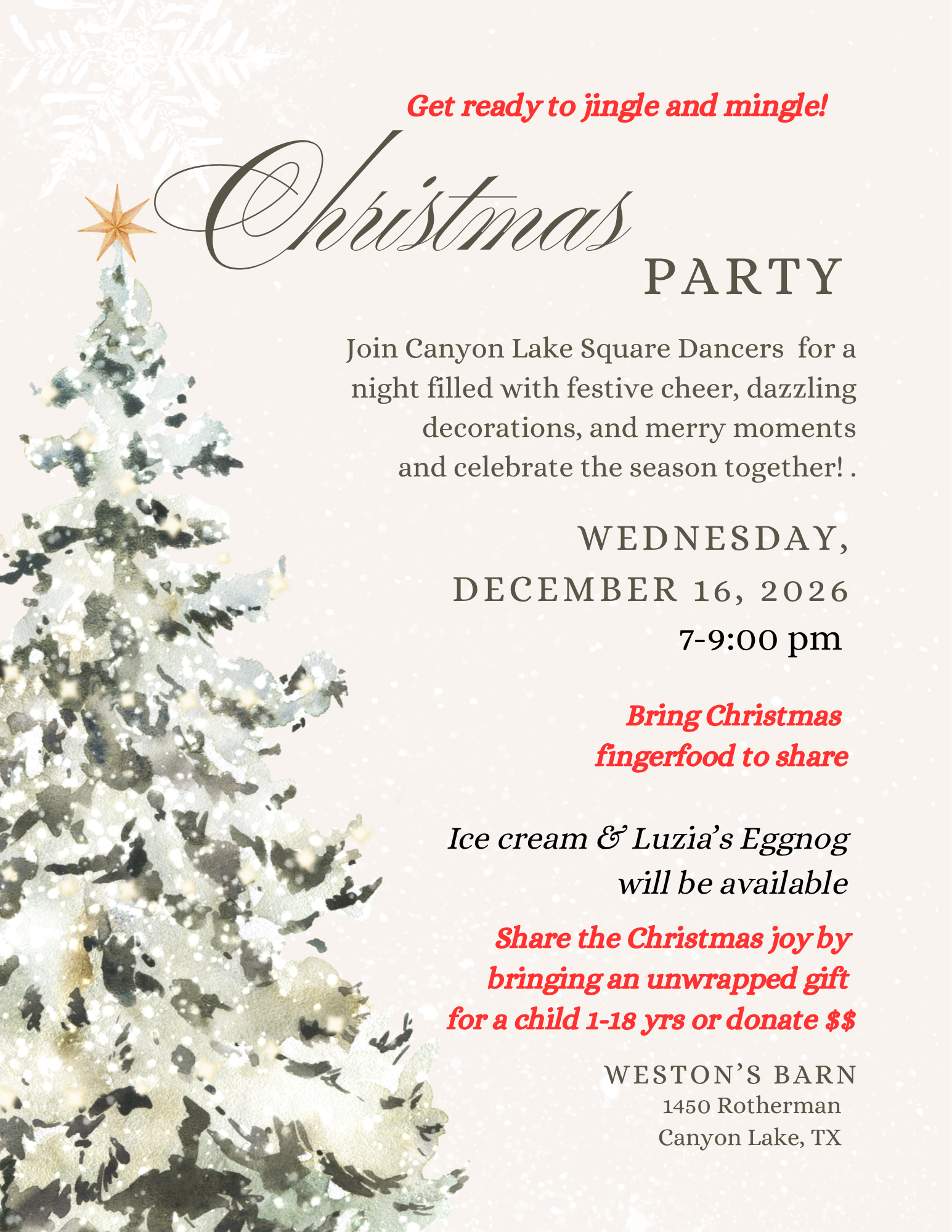 Jingle and Mingle at the Canyon Lake Christmas Party