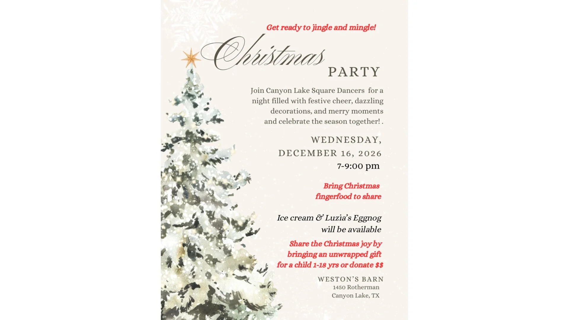 Jingle and Mingle at the Canyon Lake Christmas Party