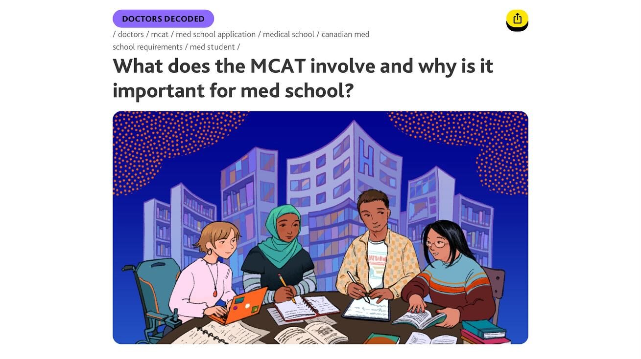 Here's another illustration I did for the Canadian Medical Association! This one was fun - I showed my art director my first draft and he encouraged me to be more bold and alternative with the colours, so that's what you're seeing here. Always a grea