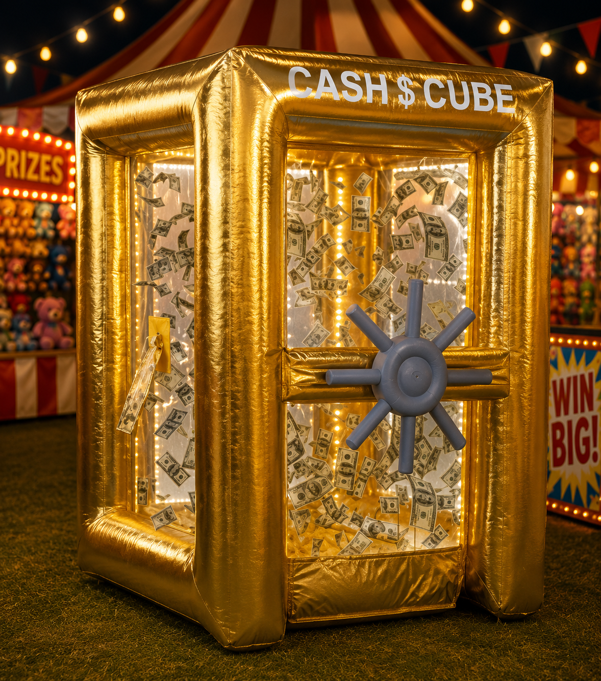 Gold Cash Cube Inflatable Money Catcher