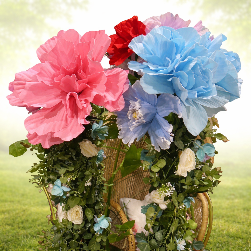 Flowers Giant Colorful with Lights and Stands