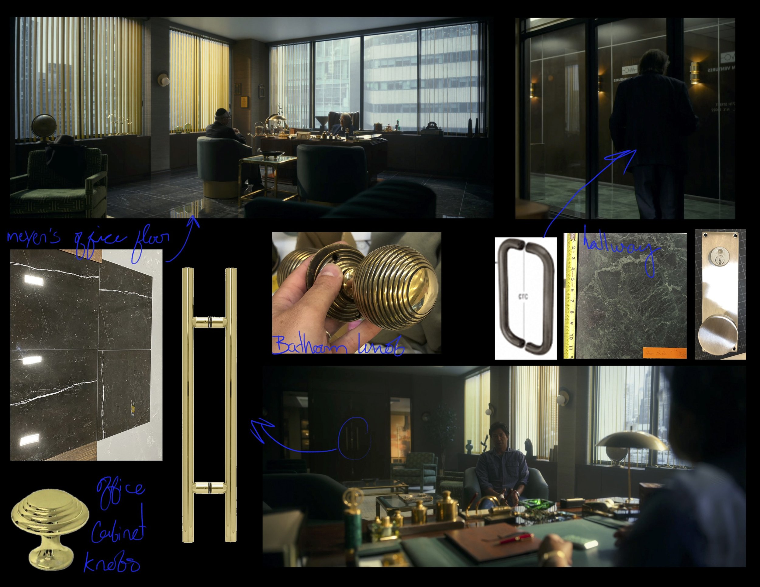 Helped to research and source materials for Meyer's (Al Pacino's) Office - Built on stage