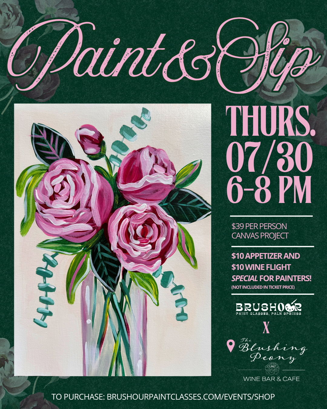 Thursday 07/30/26 6-8 PM The Blushing Peony, Indian Wells