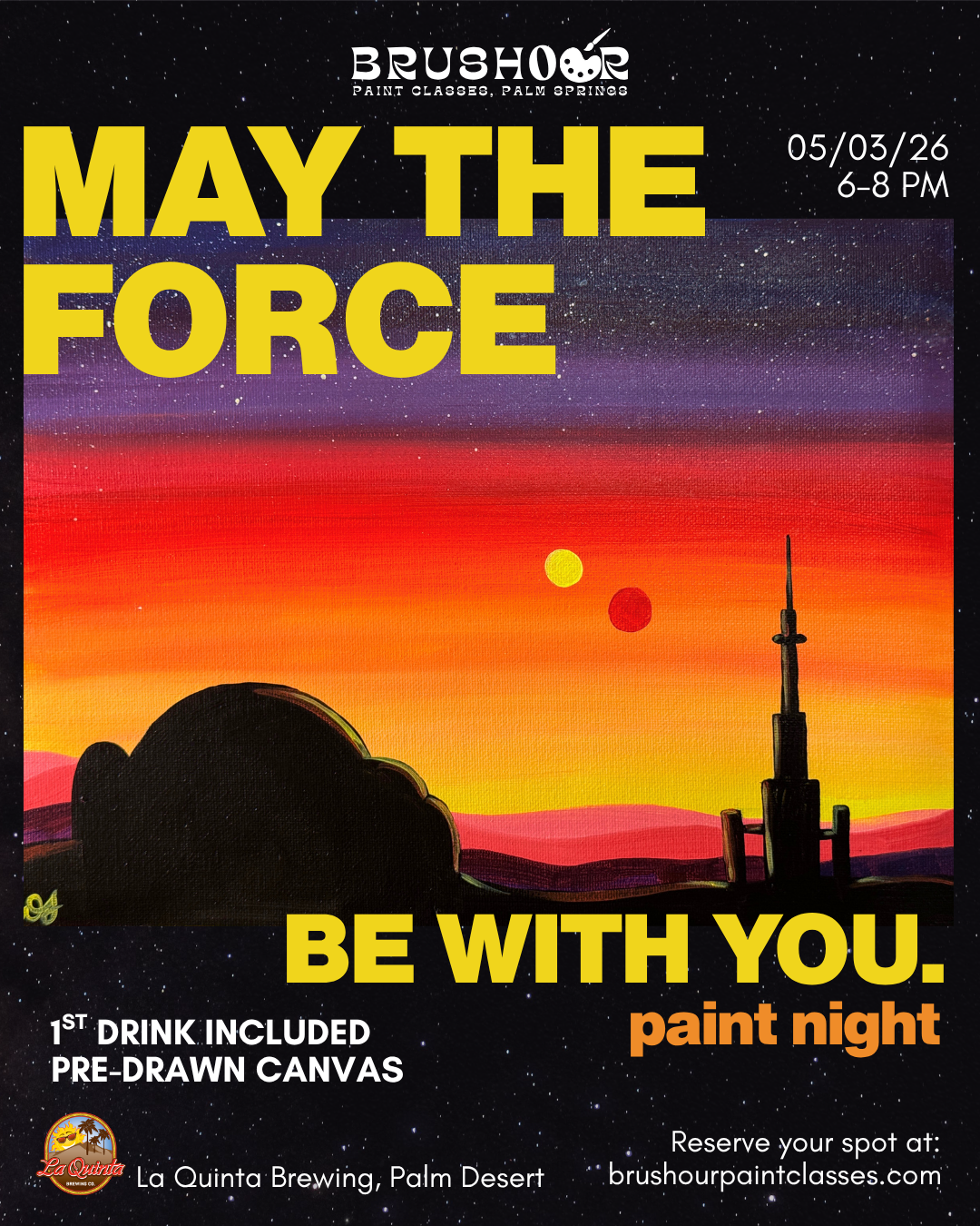 05/03/26 6-8 PM Star Wars Paint Night @La Quinta Brew, Palm Desert