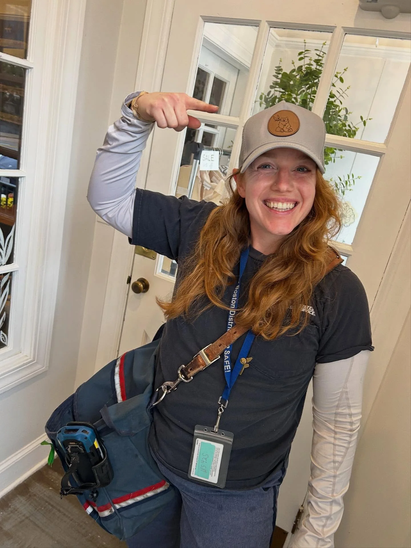 This is our awesome Mail Carrier, Erin, rocking her Bird &amp; Bear Hat, while also psyched to be delivering some of the first purchases from our new platform!

She has been rooting for us to go online for over a year, and I kept telling her &ldquo;s