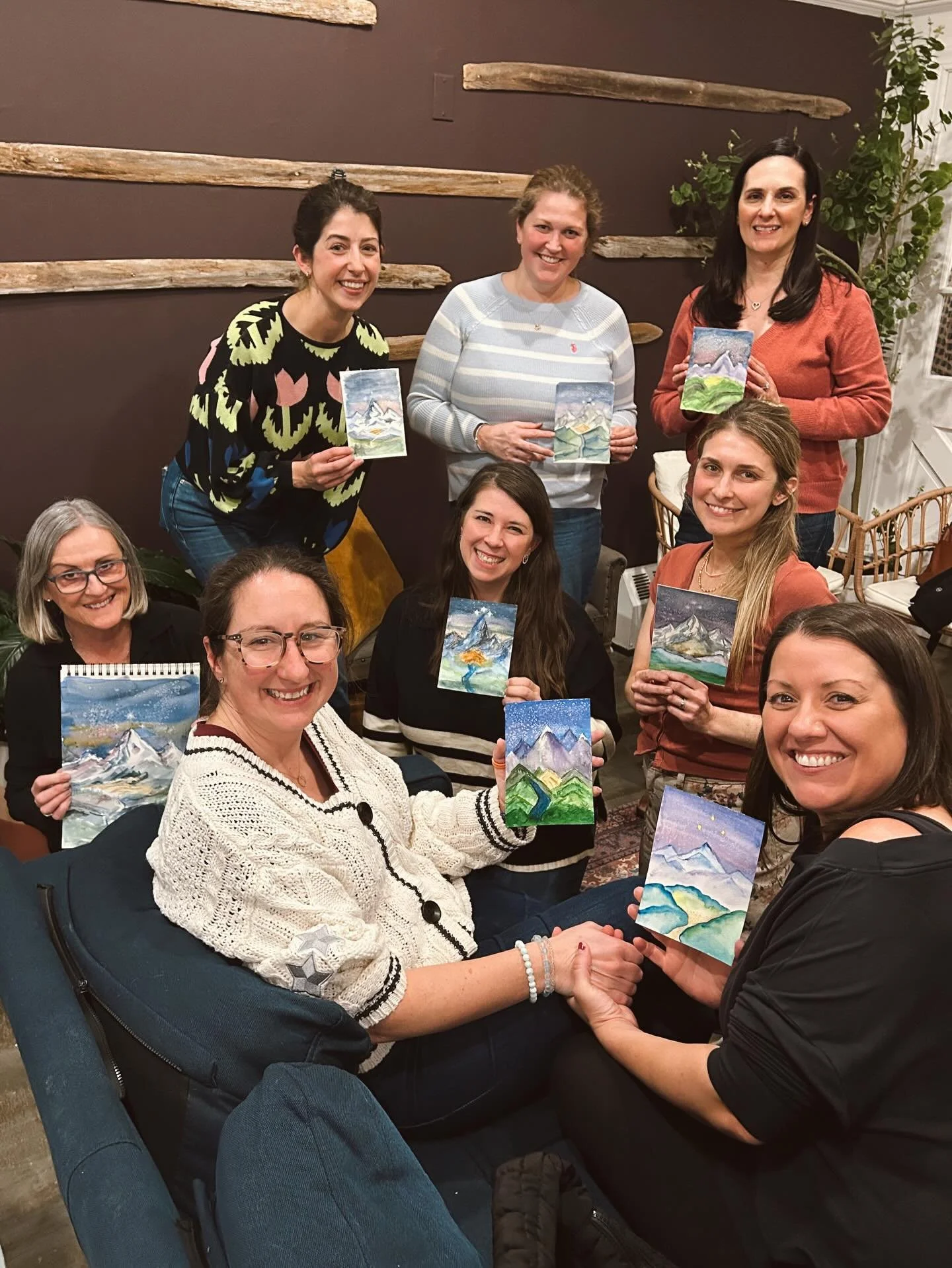 Rikki and her friends gathered for a private workshop / girls&rsquo; night inspired by Mount Velaris in the popular book series A Court of Thorns &amp; Roses. 

With instruction from the incredibly talented watercolor artist, Patricia Shaw, these fri