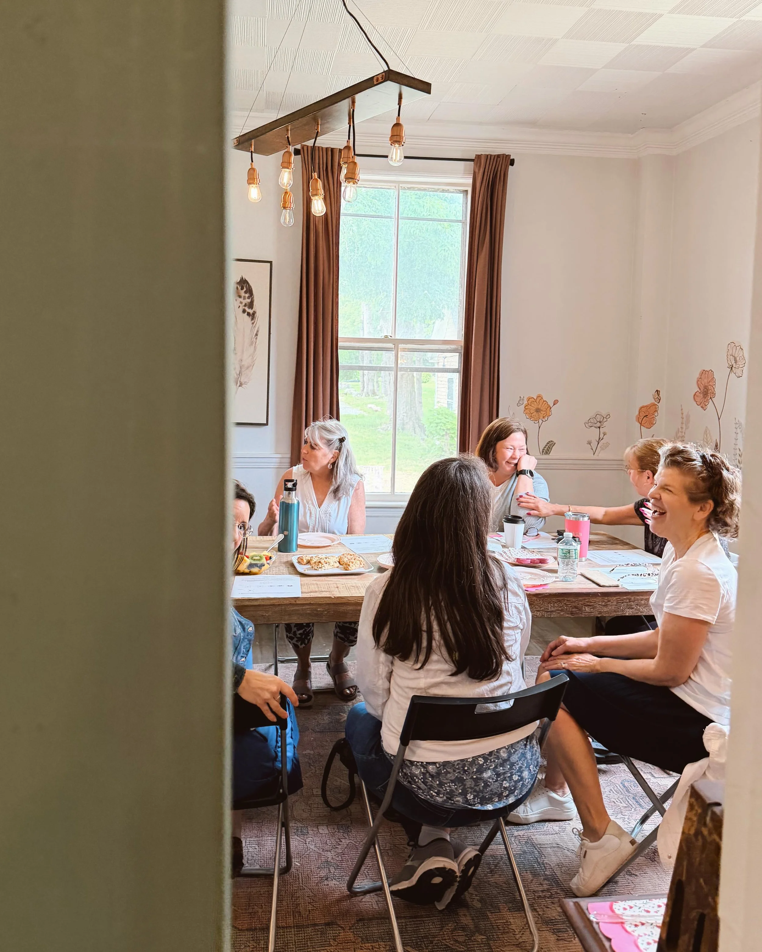 Yesterday this space was filled with familiar joy, laughter, connection and reconnection.

We hosted the women of @faithcommunitychurch_ma for their discussion group on &ldquo;Living in the And&rdquo;. 

It was made sweeter by reconnecting with two f