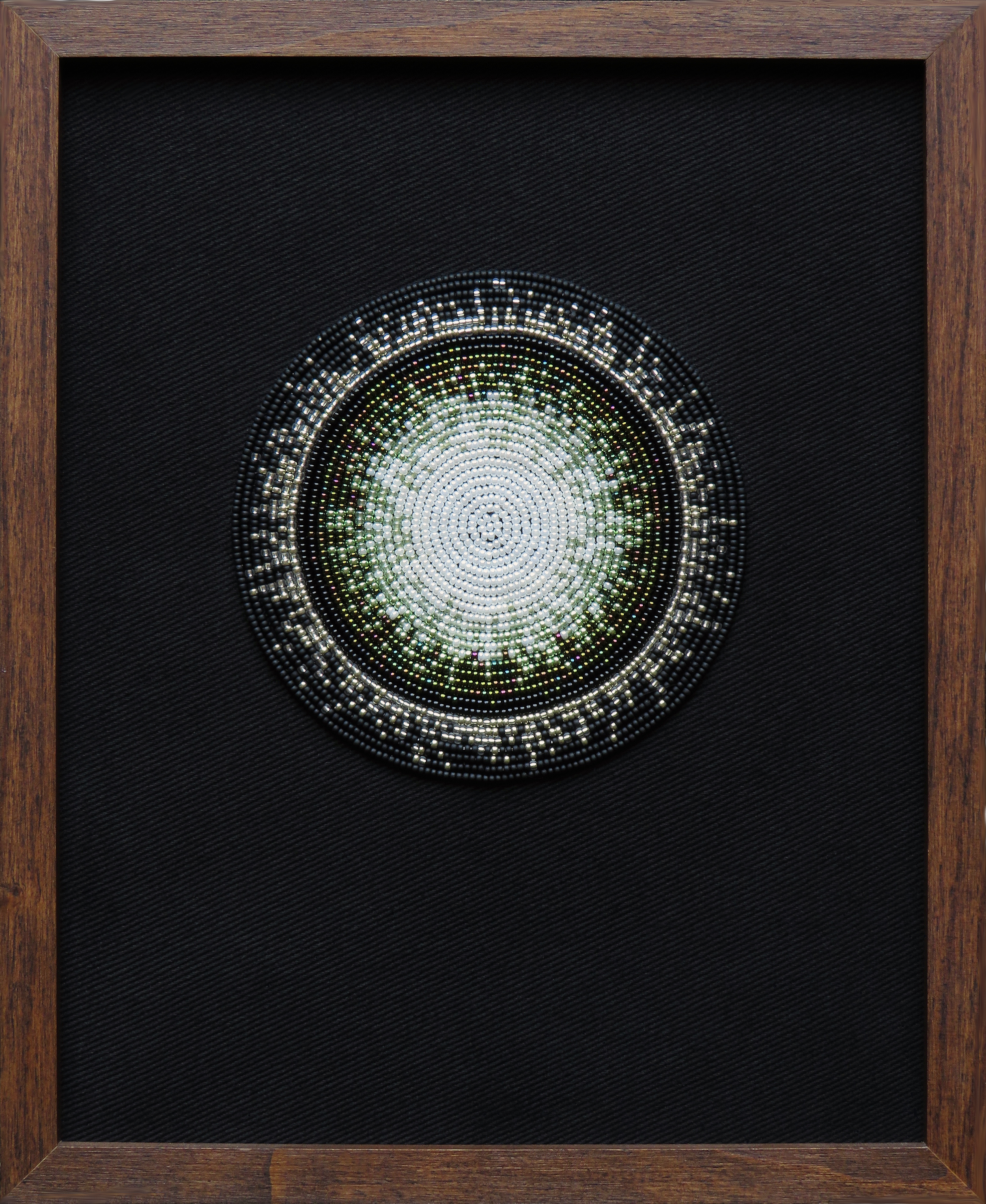 NOS VIES DEVANT NOUS  
Miyuki 11/0 seed beads · appliqué on denim 
 masonite panel mount · 8” x 10”  
 2021-2023 · private collection