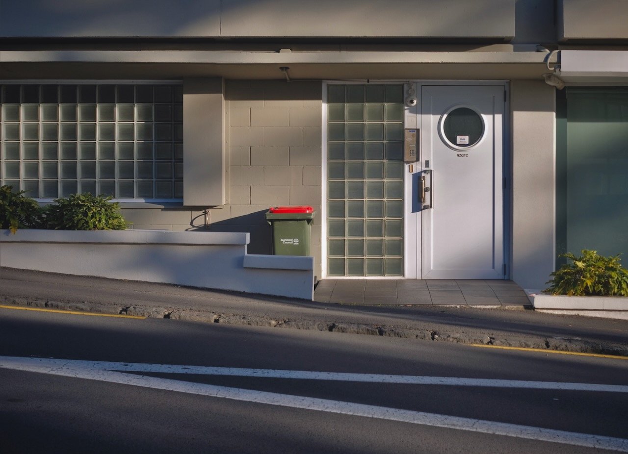 Red with Round Window