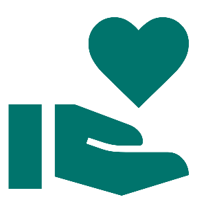 icon of hand holding a heart