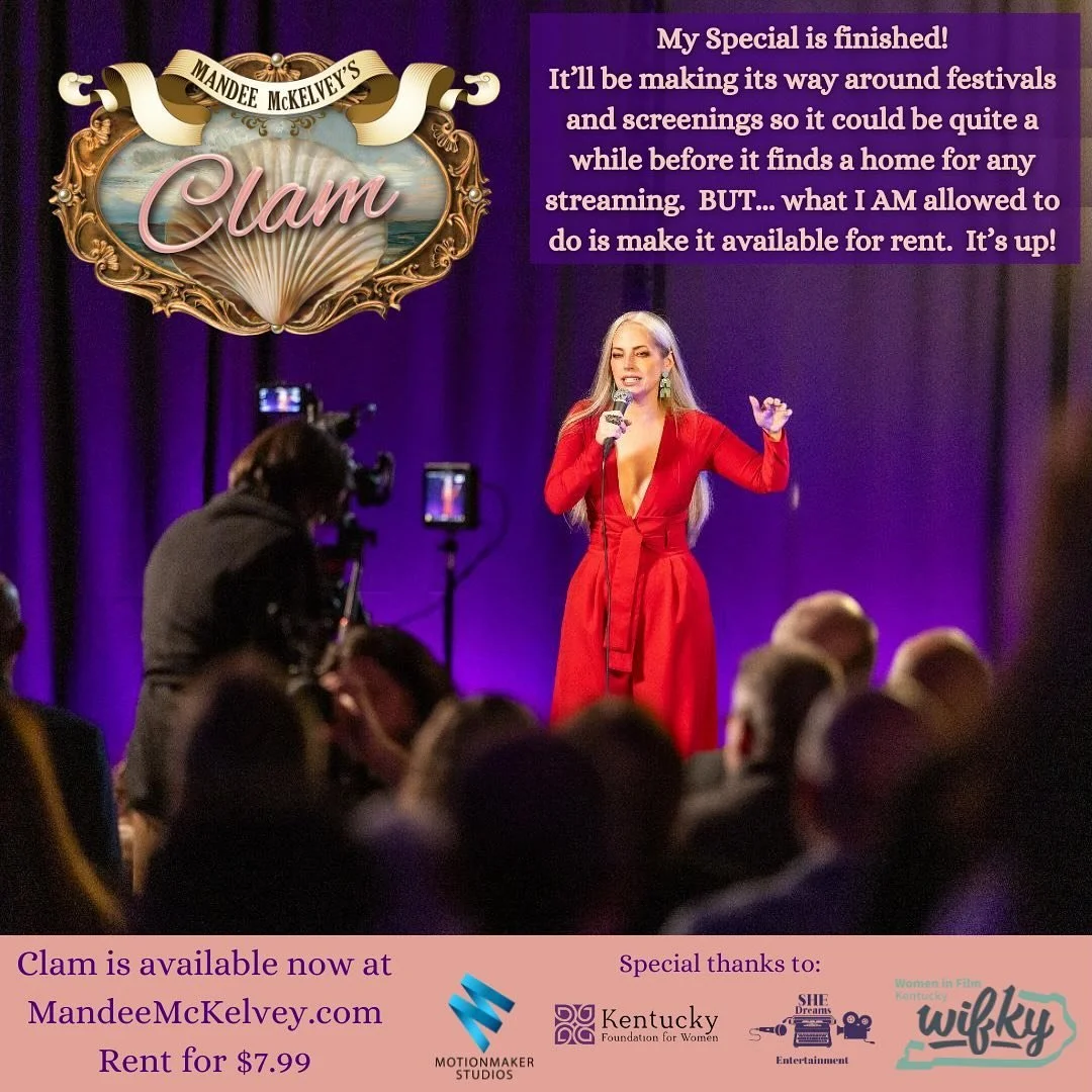 My One-Mandee-Show, Clam, is finally done and it&rsquo;s so pretty I could cry.  It&rsquo;s gonna to be making rounds at festivals and screenings for several months so it won&rsquo;t find a home platform until afterwards. 
BUT it CAN be on my website