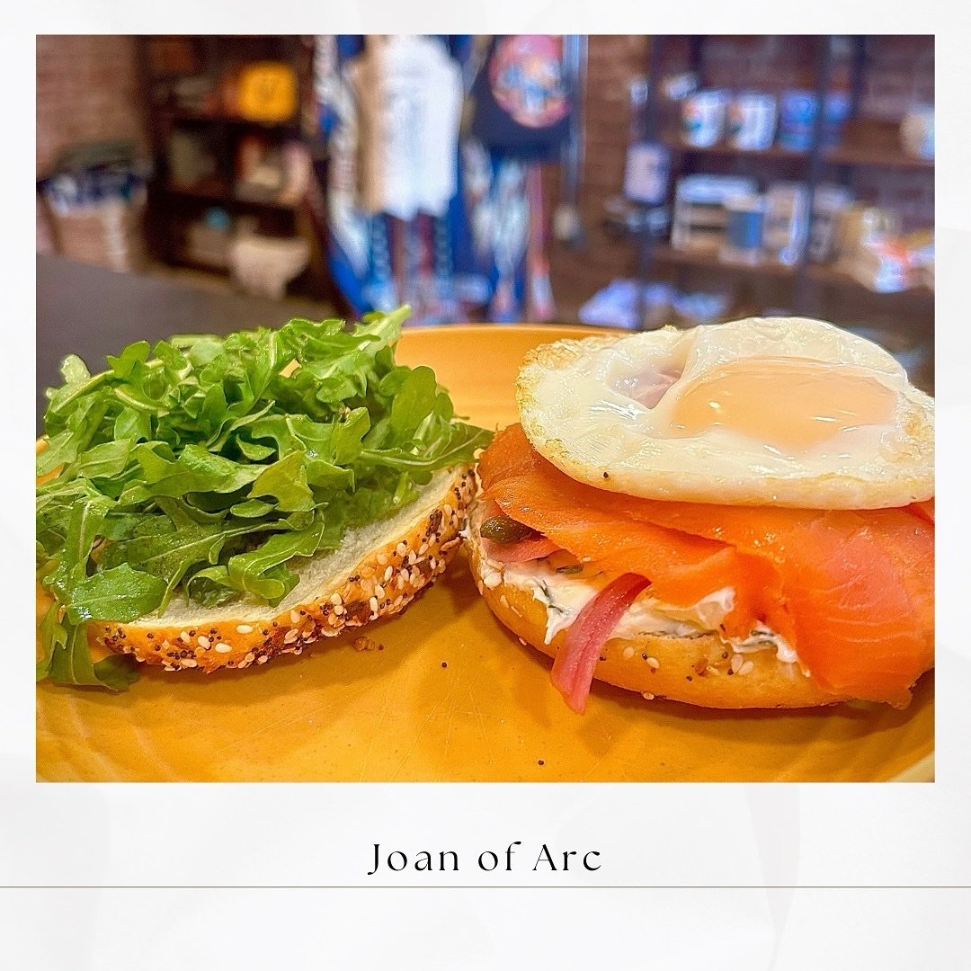 The ✨JOAN OF ARC✨ breakfast sammie has become quite popular on our breakfast menu! Think of it as a bagel and lox but&hellip; elevated! Come and try one this weekend ✨🥯🍣🍳✨🥯🍣🍳✨🥯🍣🍳✨

 &bull; Leroy&rsquo;s everything bagel
 &bull; Chive whipped