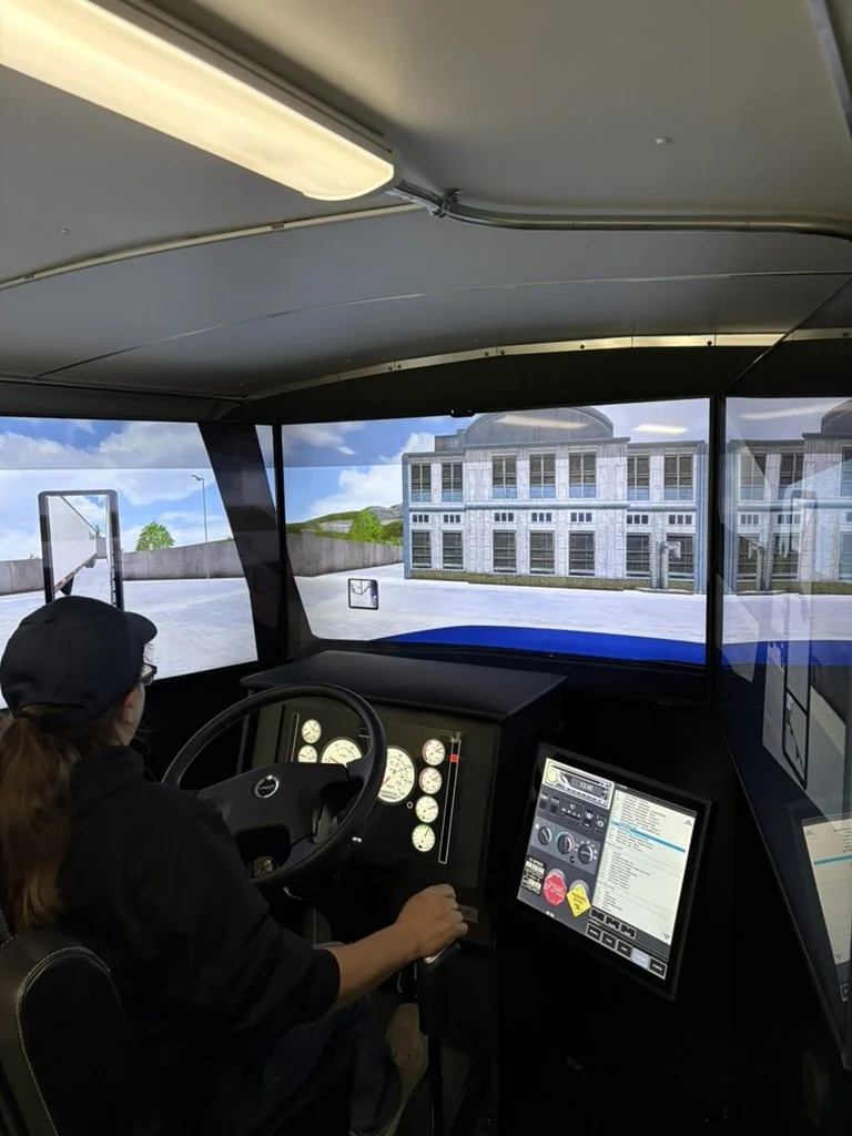 Simulator trailer on site