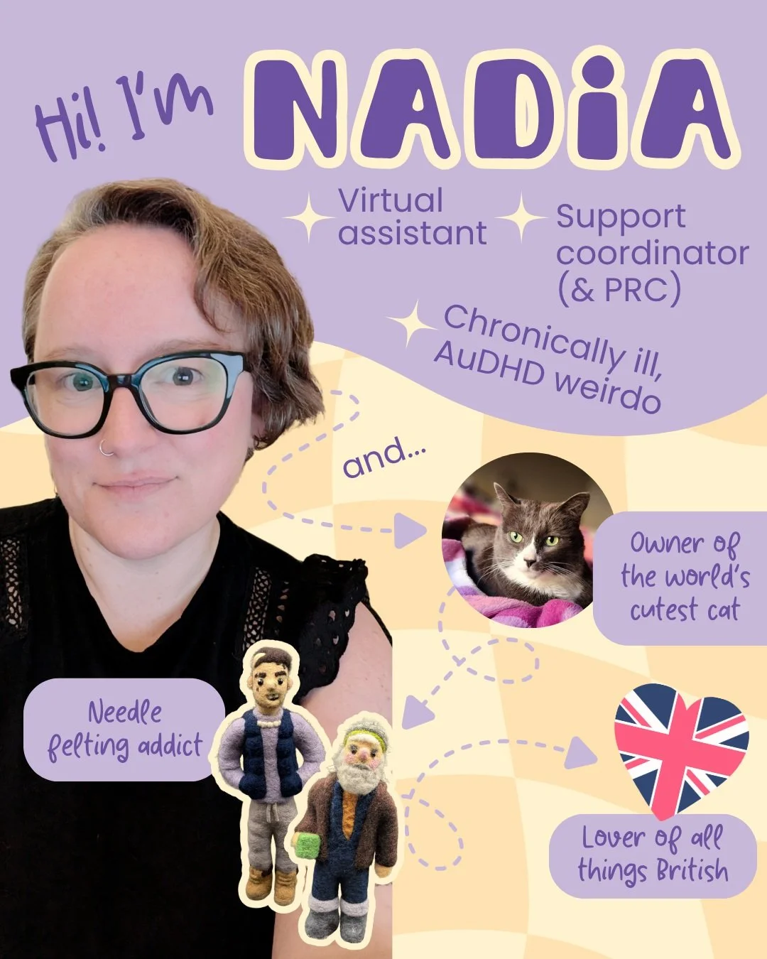 Do you ever follow an account for months, love the vibe, but couldn't tell someone the name of the actual person behind it? 👀 yeeeah, that's on me. So - hi! I'm Nadia. 👋

I'm the face behind Stardust Support Services (support may be virtual, but I 