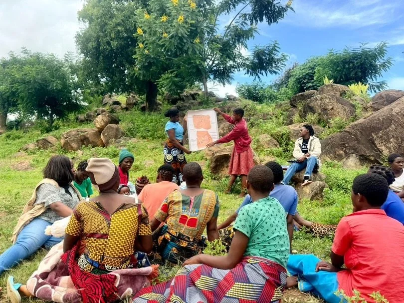 Sometimes we are lucky to work with the most stunning scenery.  Chifundo our District Coordinator in Dedza recently took some of our head office on a monitoring visit.  We are reaching the end of rainy season and the green that surrounds us will soon