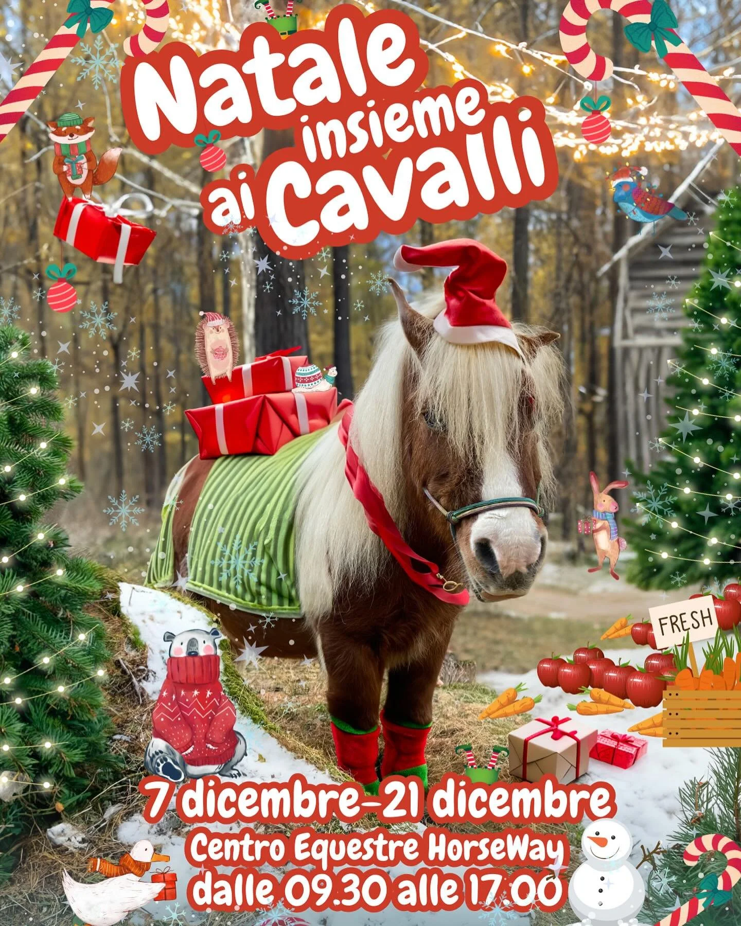 🎄❄️✨ 🐴 N A T A L E  insieme ai cavalli 🐴 ✨❄️🎄
.
.
.

🌟 anche quest&rsquo;anno il team Horseway vi propone due date: il 7 e il 21 dicembre dalle 9:30 alle 17:00🌟
.
.
.
Disponibili i buoni regalo 🎁 contattaci per personalizzare il tuo buono! 
.
