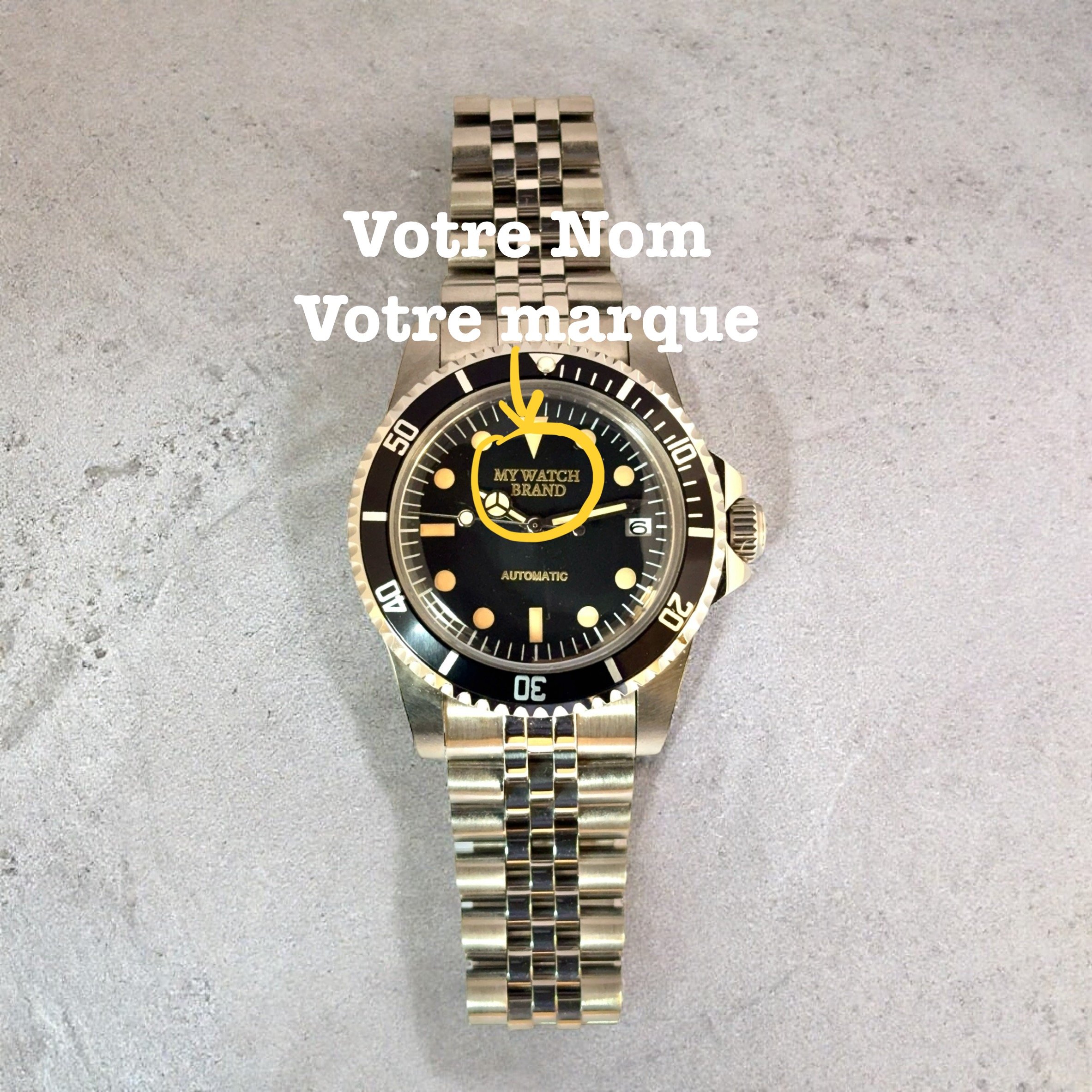 Seiko Mod Personnalisée - Vintage Hommage Noire - NH35 - QMODWATCH