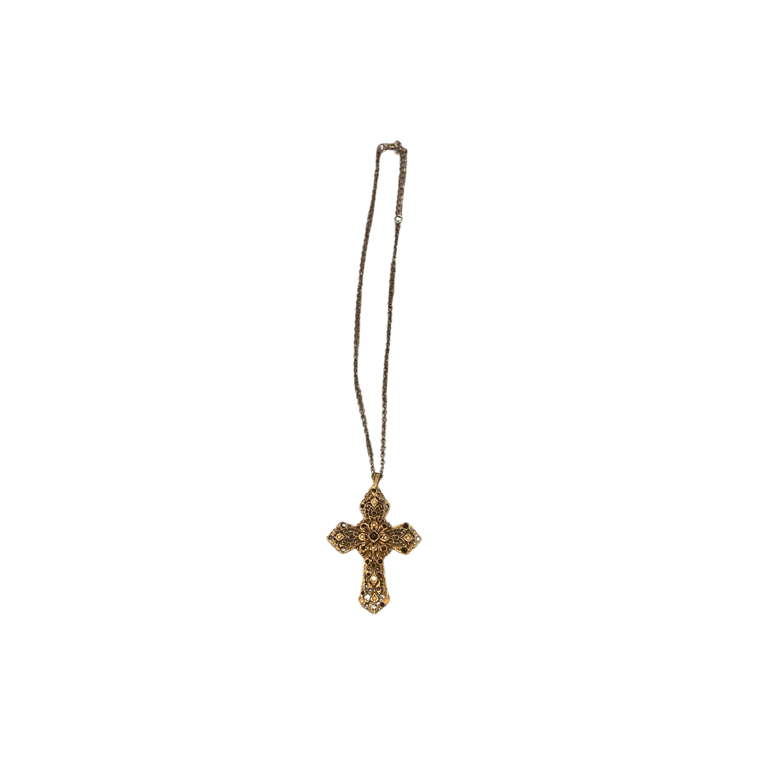 Gold Pearl Cross Chain
