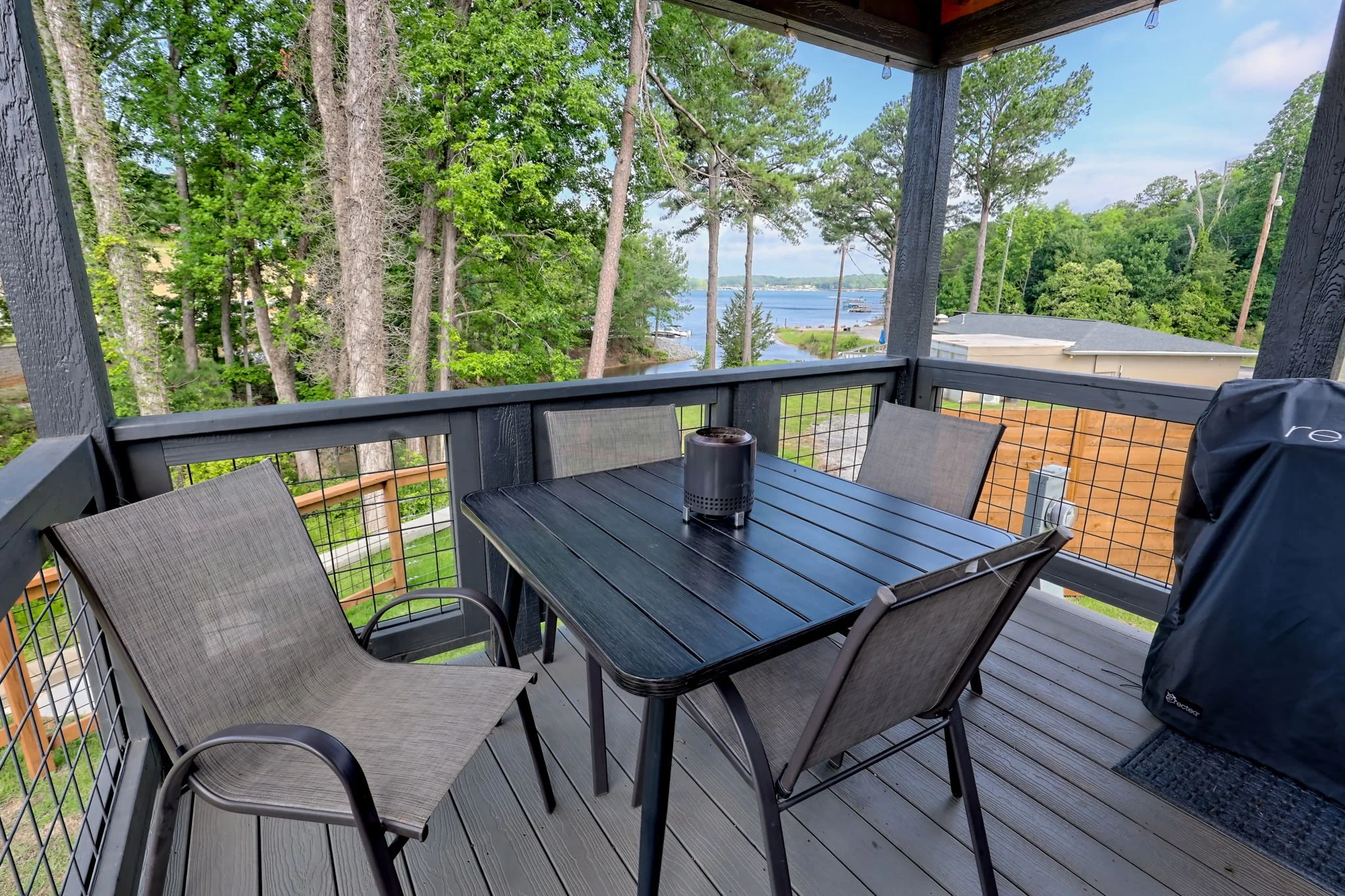 Morning views like this never get old! 🌤☕

 #tinyhomeliving #lakelife #porchview