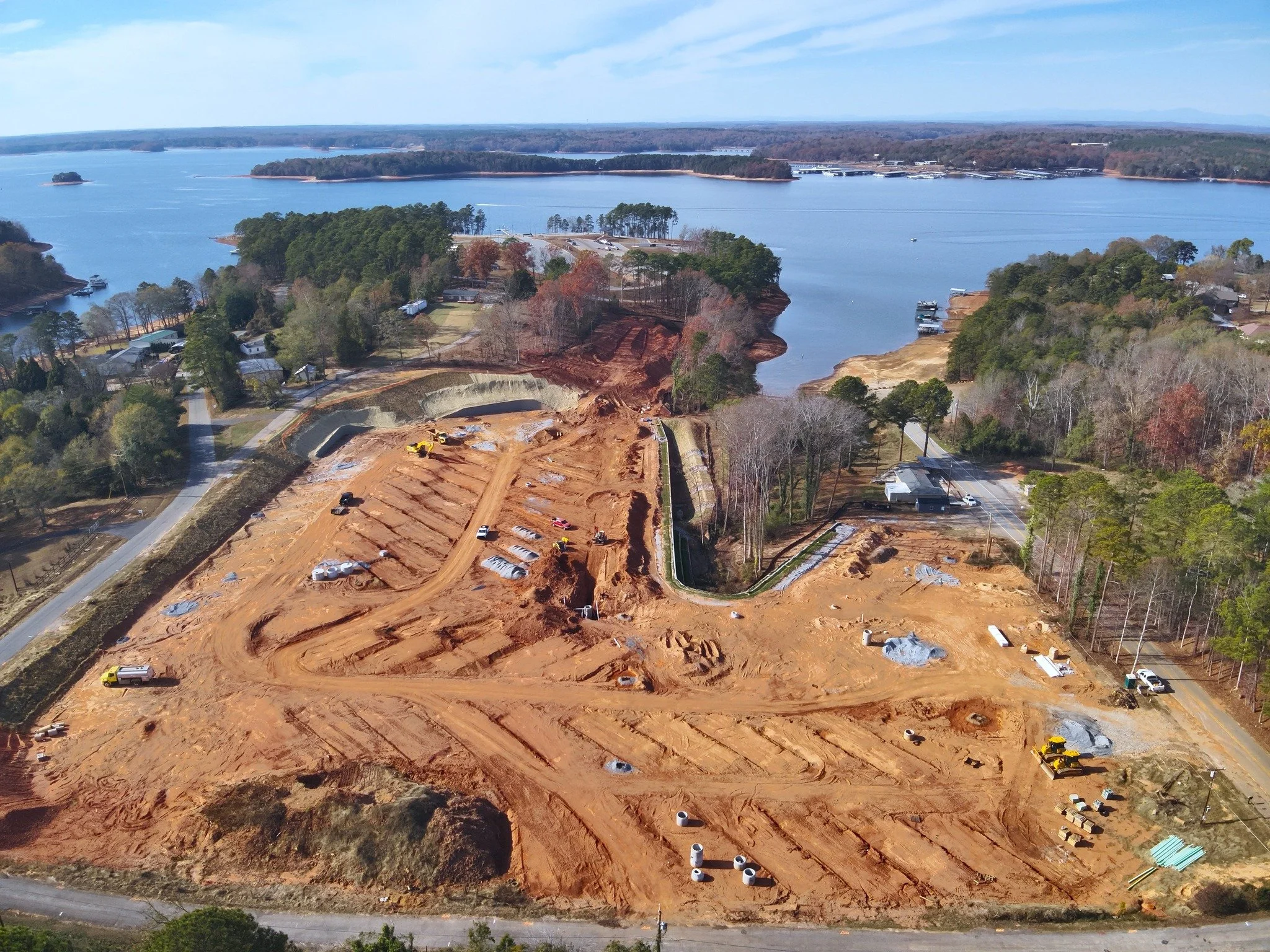 WOW- what a long way we have come since we started construction on Hartwell Cove Resort. Now complete with beautiful RV spaces and tiny homes, luxurious amenities, and a new, large dock. We cannot wait to welcome you this summer - book your stay now!