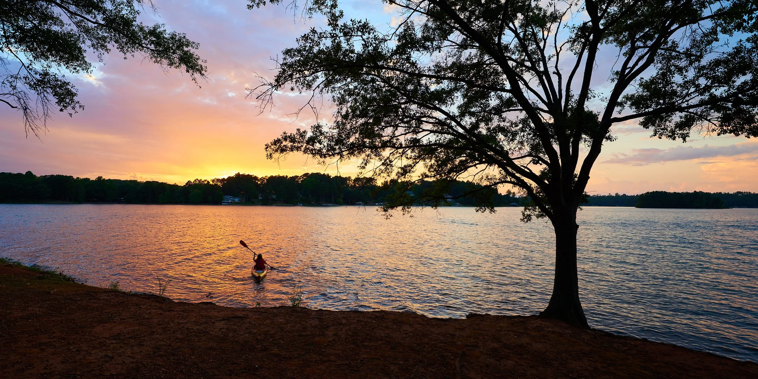 Lake Keowee at sunset.