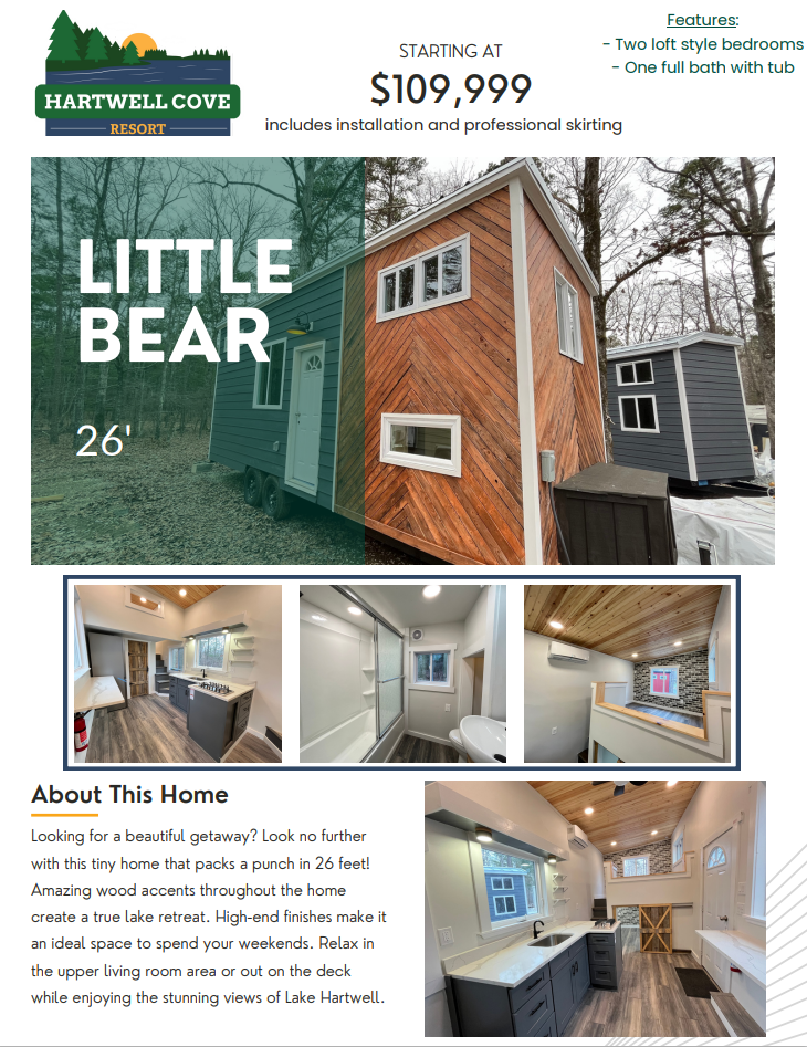 Tiny Homes For Sale — Hartwell Cove Resort Lake Hartwell