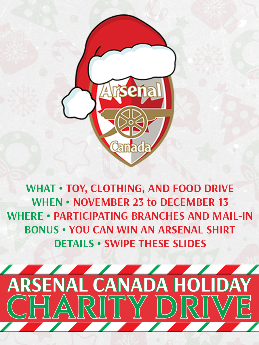 Arsenal Canada Holiday Drive 2025: Make A Difference This Season 🔴⚪