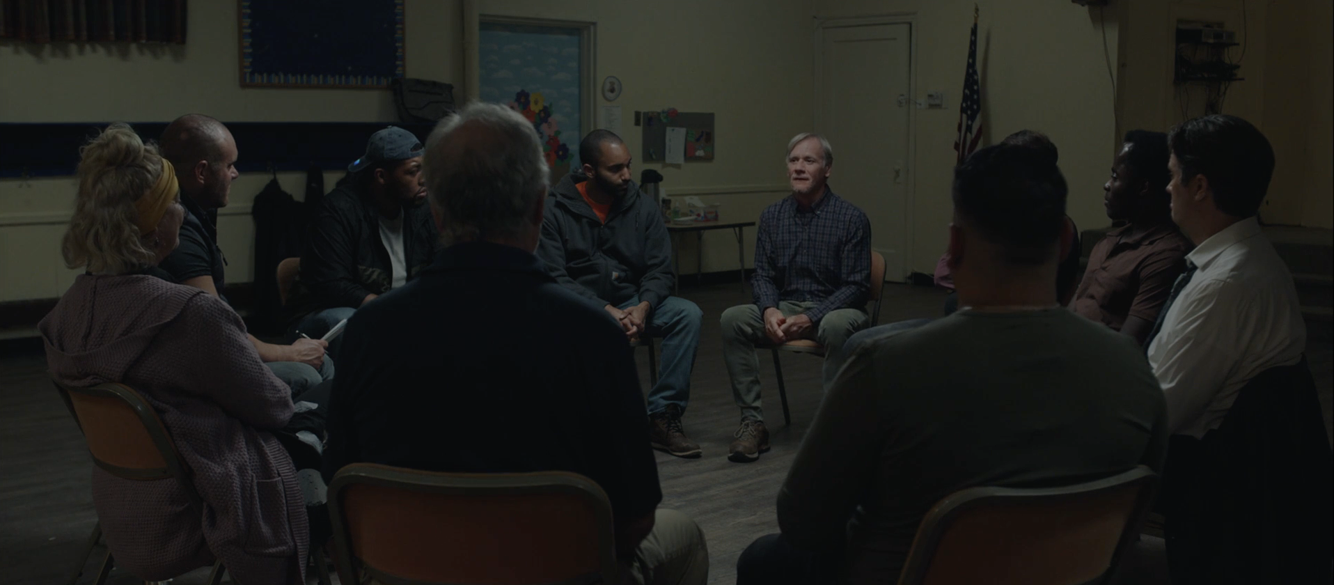 Intimacy Workshop // Directed by Eddie Prunoske // In a stark church basement, a group of men gather for a symposium on the elusive art of human connection.
