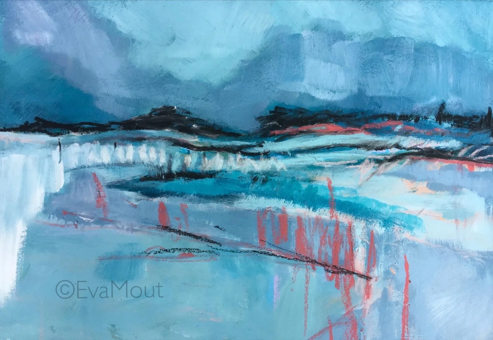 ‘In the Cold’, acrylics and crayon on paper, A4, €240