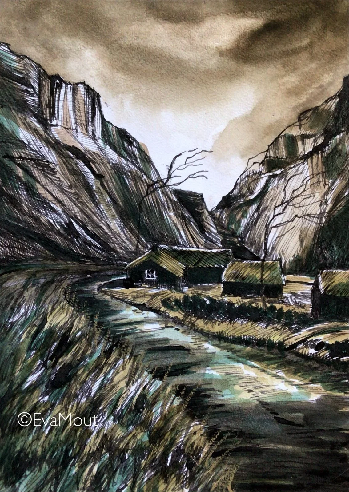 ‘The Place to Be’, ink on paper, A4, €300