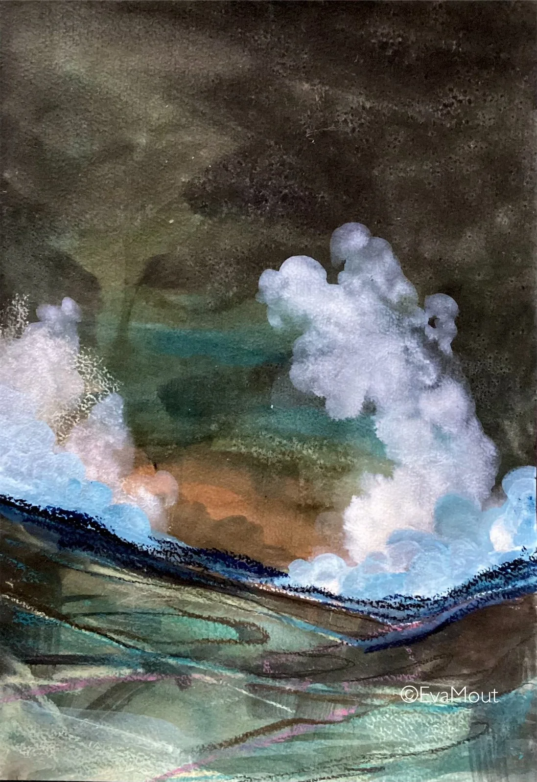 ‘Cloudscape’, ink and crayon on paper, A4, €350