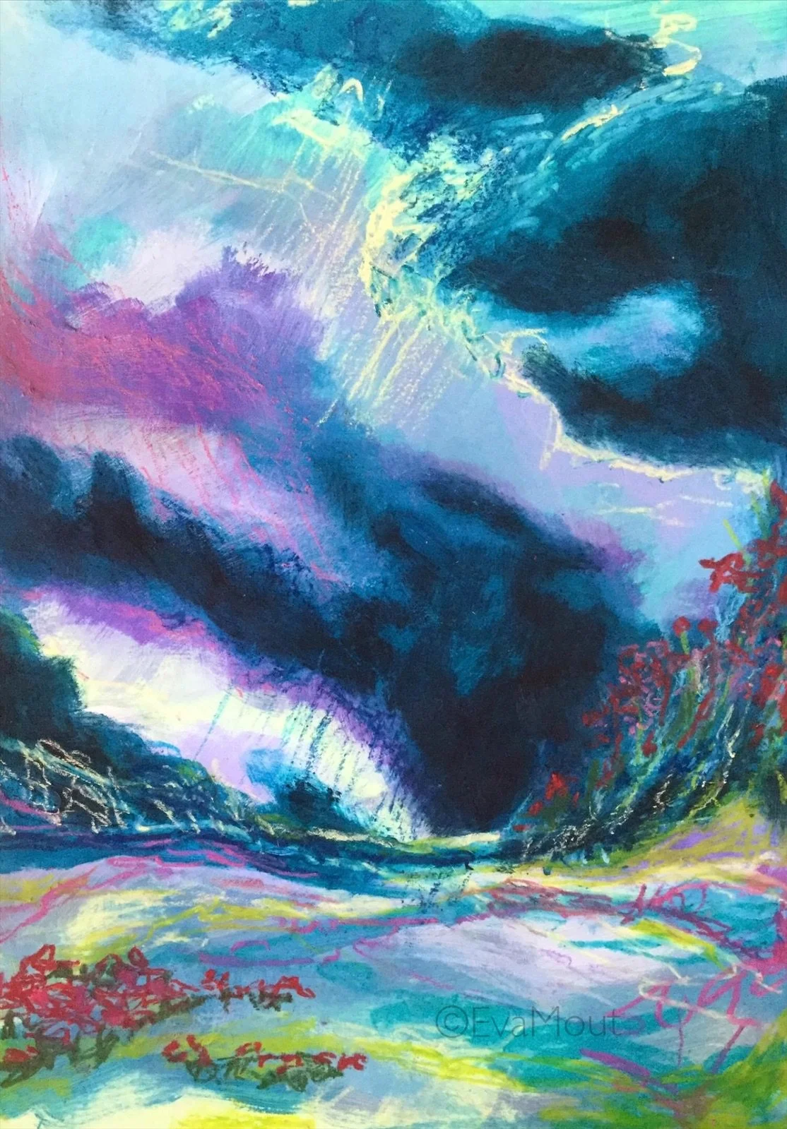 ‘It’s Happening’, acrylics and crayon on paper, A4, €350