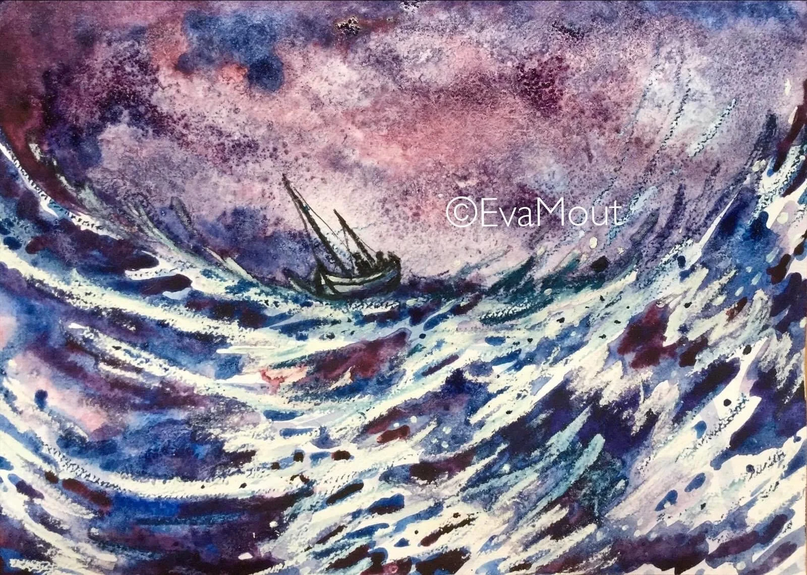 ‘Lost’, ink and crayon on paper, A4, SOLD