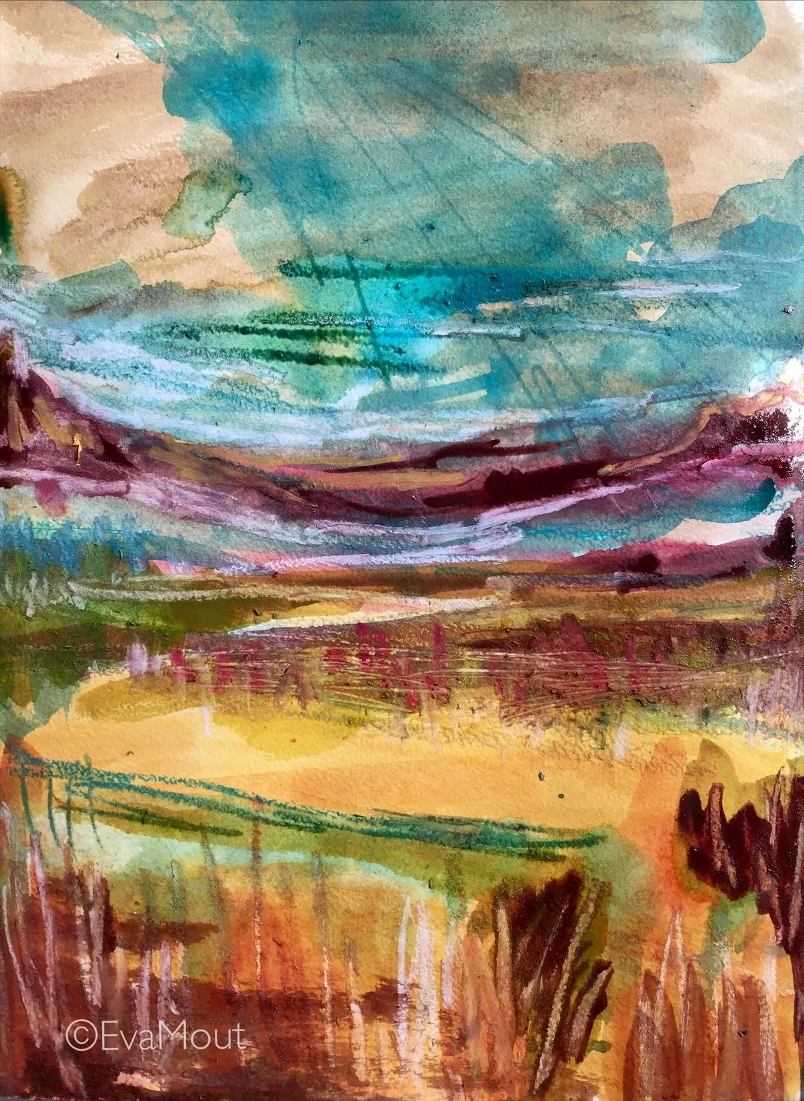 ‘Veluwe’, ink and crayon on paper, A4, €350