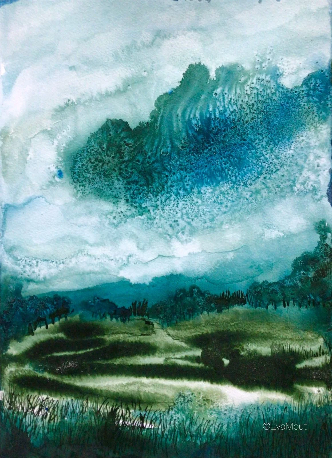 ‘Before the Rain’, ink on paper, A4, SOLD