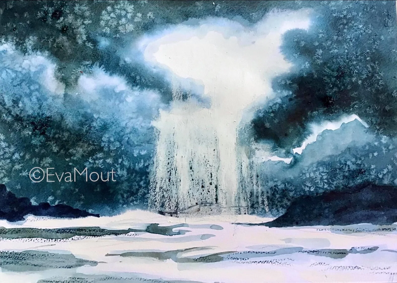 ‘Antarctic cold’, acrylics on paper, A4, €140