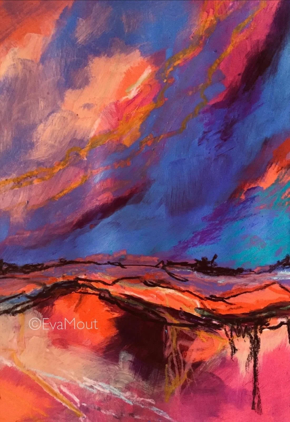 ‘Dutch Moors’, acrylics and crayon on paper, A4, €300