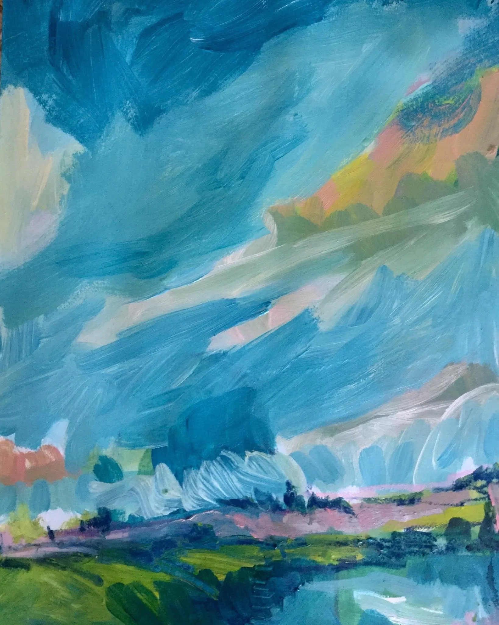 ‘Summer’s Day 3’, acrylics on paper, A3, €370