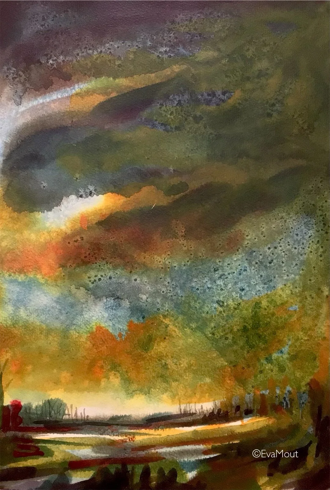 ‘Landscape with Clouds’, ink and crayon on paper, A4, €300