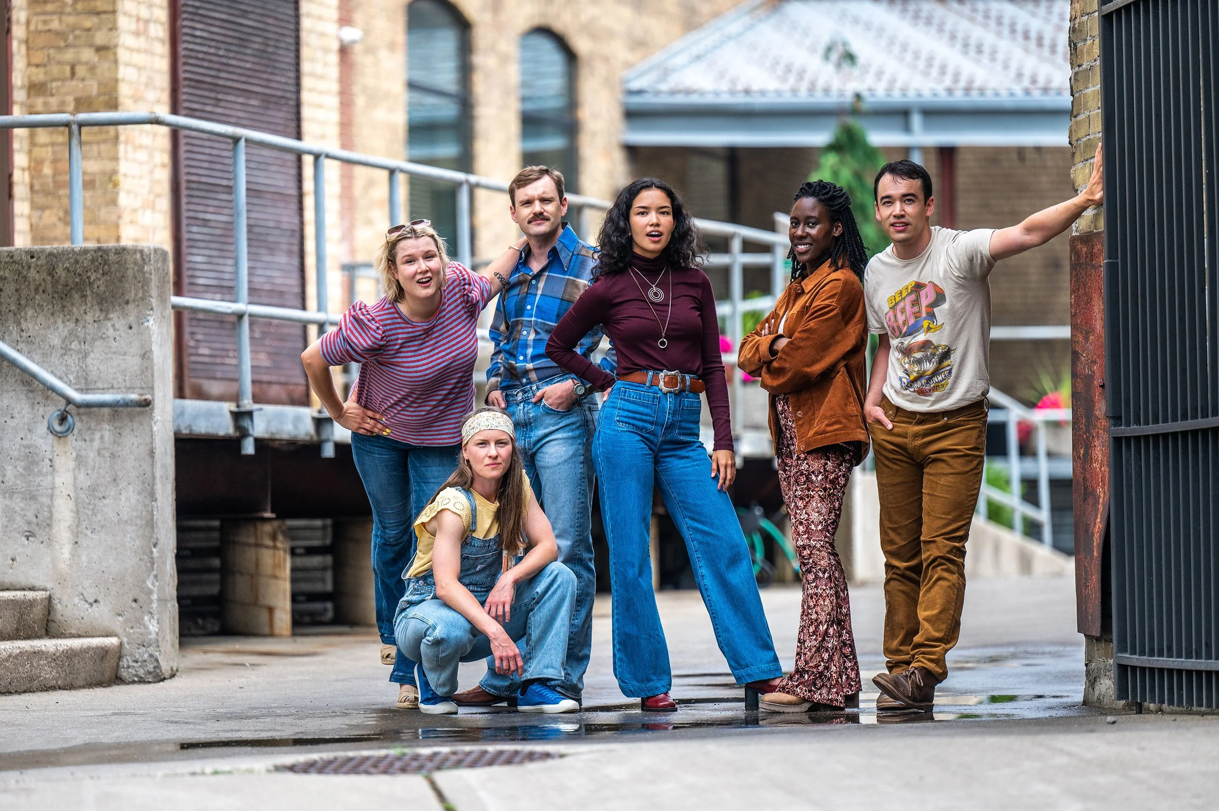 L-R Anne van Leeuwen, Sarah Fregeau, Jarrett Siddall,  Erika Prevost, Shauna Thompson, David Norsworthy