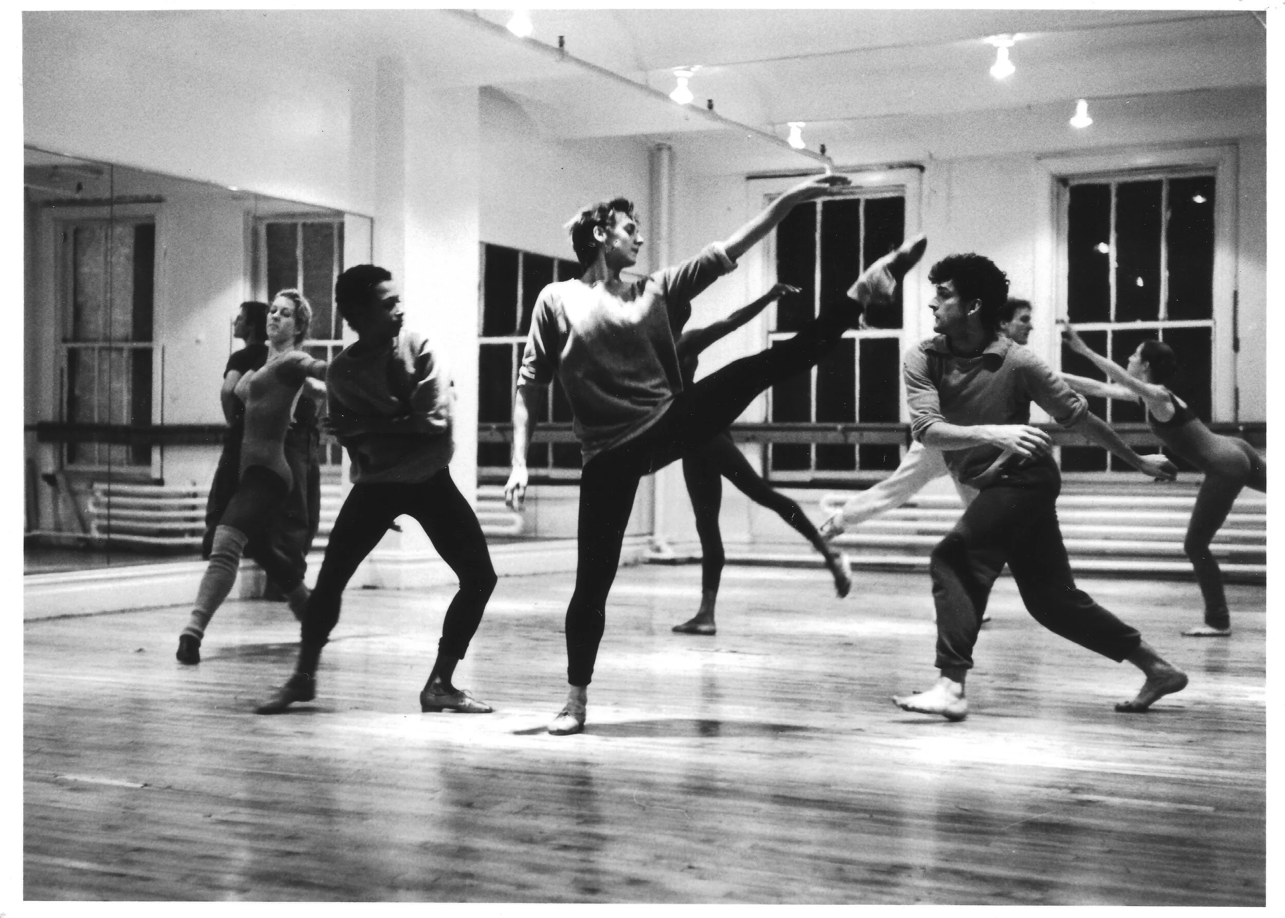 Nancy Colahan, Ronnie Favors, Peggy Baker, &amp; Mark Morris rehearsing in Lar Lubvitch's loft