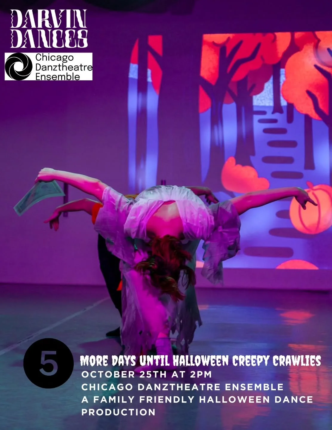 Will Mallory ever find her way back home? Find out in 5 days at Halloween Creepy Crawlies at 2pm at Chicago Danztheatre Ensemble!
.
.
.
📸 Shannen Slater
.
.
.
#halloweencreepycrawlies #chicagodance #chicagodanztheatreensemble #halloweeninchicago #ch