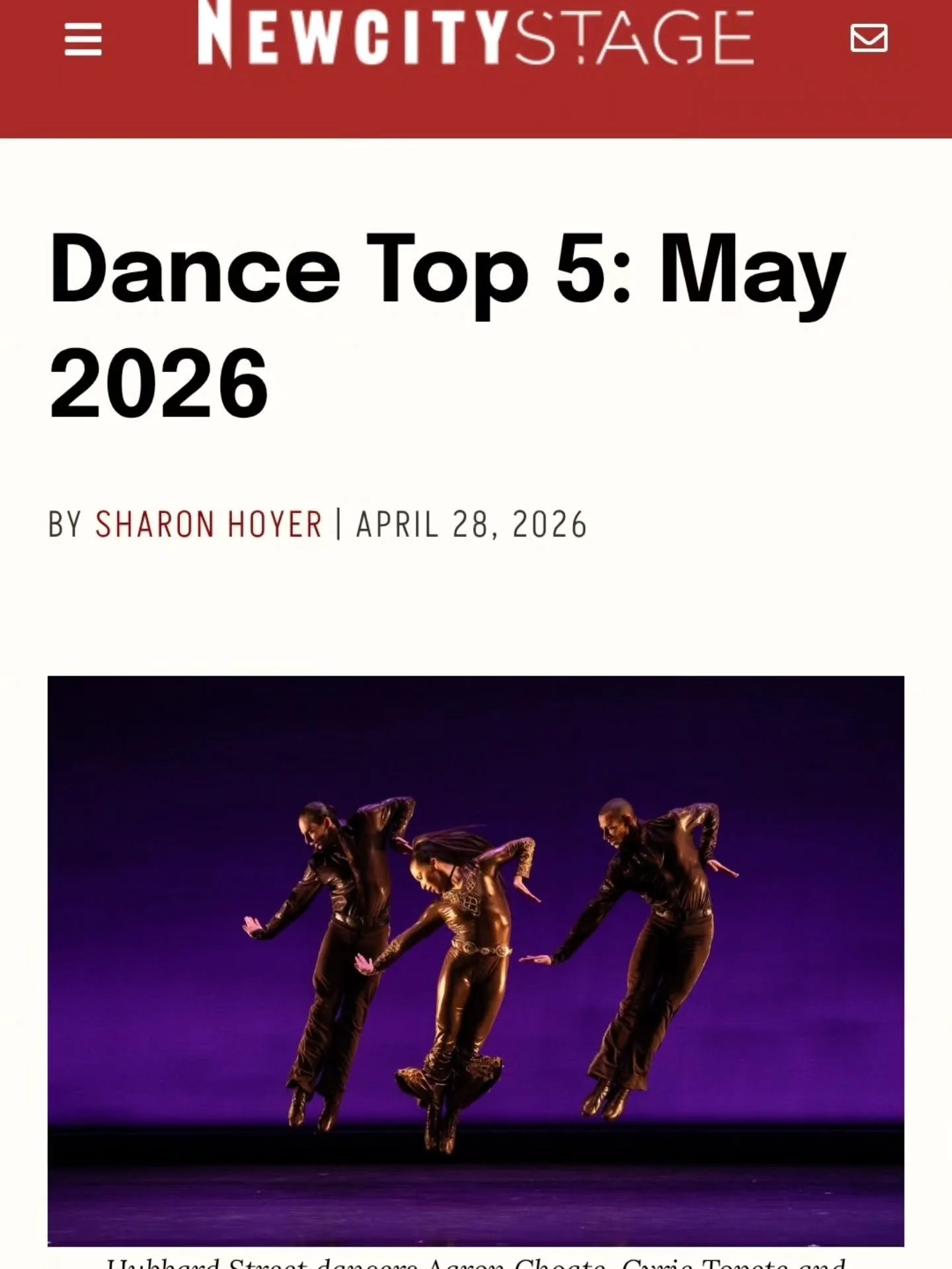 We're so excited to be a part of New City's Top 5 Dance for May! Don't forget to grab tickets for May 8th or if you can't make it, check out A New Light with @tridancecollective on Friday May 1st!
.
.
.
📸 photo 3 @afterglowstudio.co 
.
.
.
#chicagod