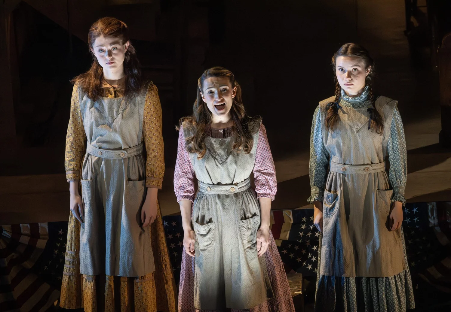 Bailee Endebrock, Sophia Manicone and Emily Rose DeMartino in the Parade national tour