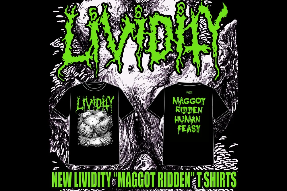 T-shirt Groupe Lividity - Album Stench Of Virginity - Toutes Tailles - Noir - Neuf Avec étiquettes