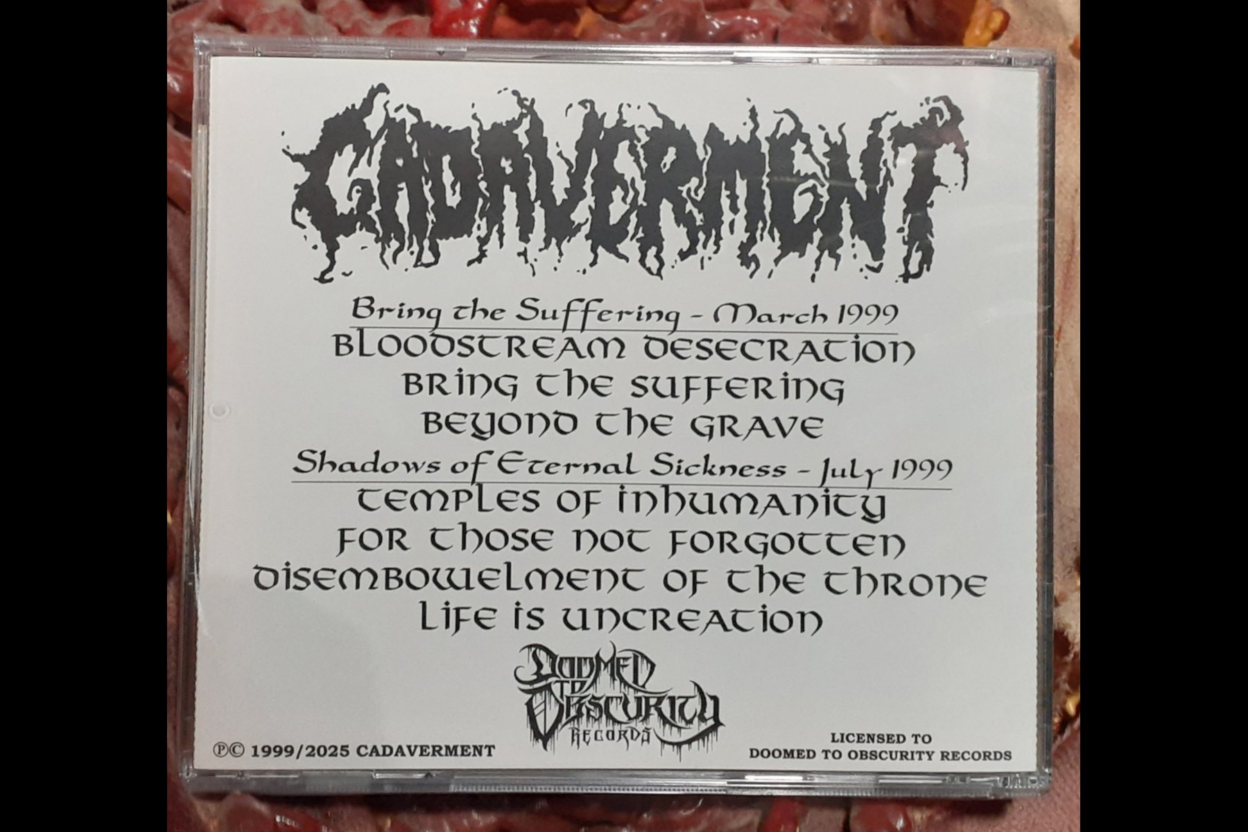 CADAVERMENT DRIPPING - Bring the Suffering CD LTD 500 BACK.jpg