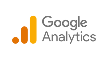 Logo de Google Analytics, avec trois barres verticales orange croissantes et le texte 'Google Analytics'.